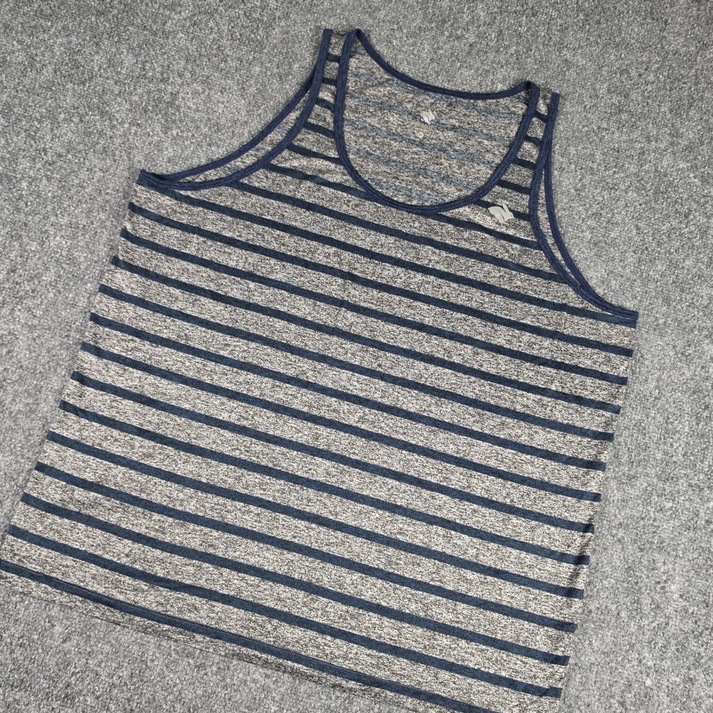 Rabbit Running Gun Show Singlet Tank Top Mens XL Blue Striped Sleeveless RM163